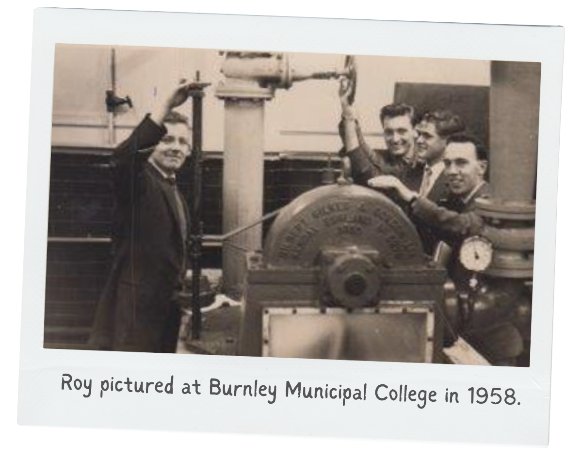 Roy pictured at. Burrnley Municipal College in 1958